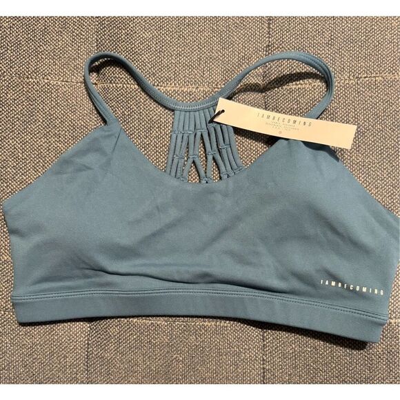 IAB MFG NWT 'Namaste' Strappy Sports Bra in 'Azure' Blue Medium - Picture 5 of 7